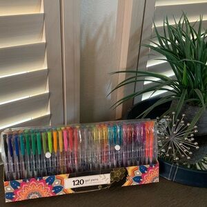 120 pk of assorted swirly, glittery, neon, and metallic gel pens